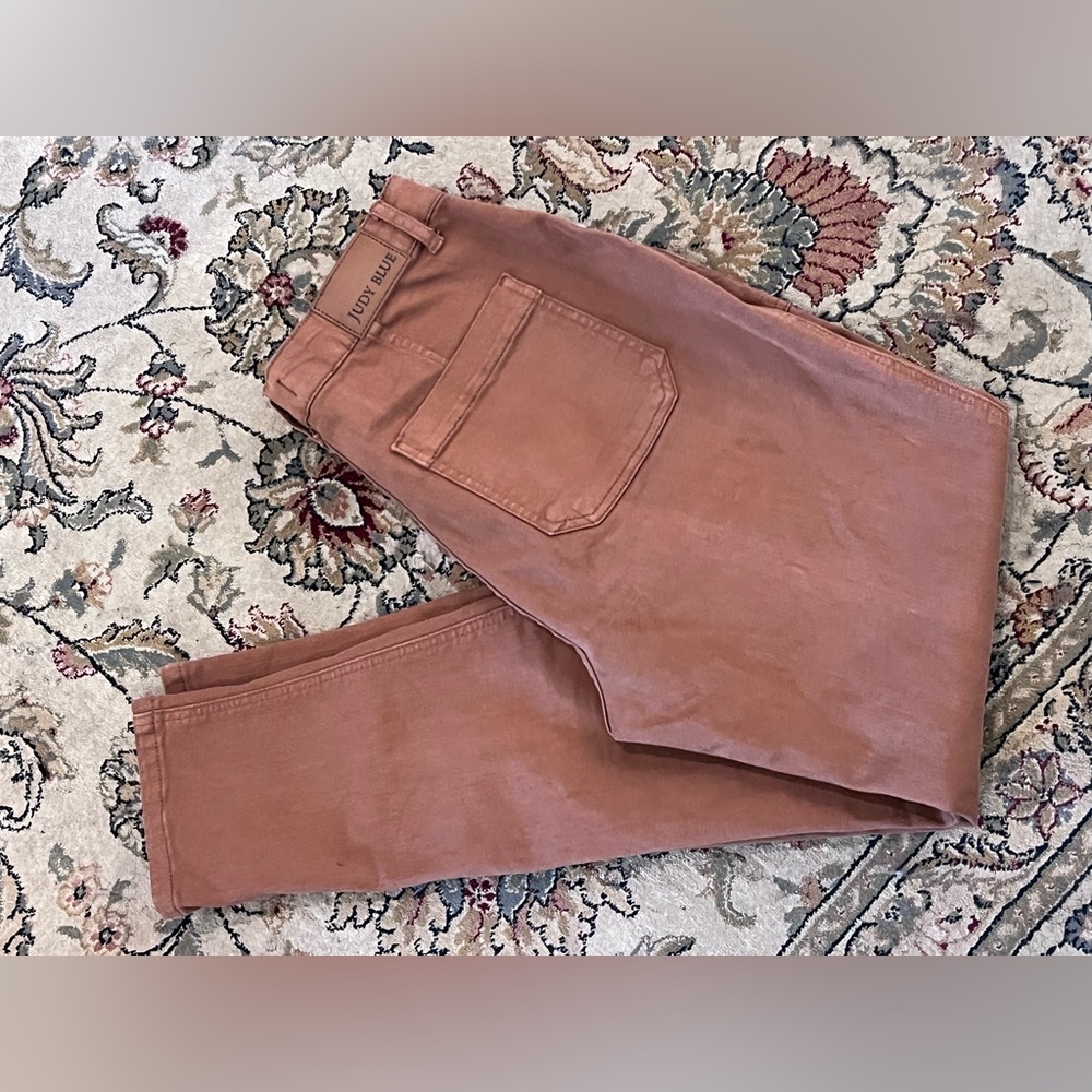 Size 9- Judy Blue High Waist Garment Dyed Camel Denim Joggers - Picture 4 of 6